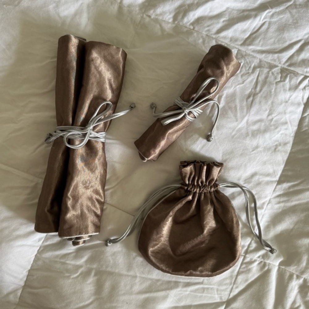 Bath & body works Brown Satin Travel jewelry Pouch Set